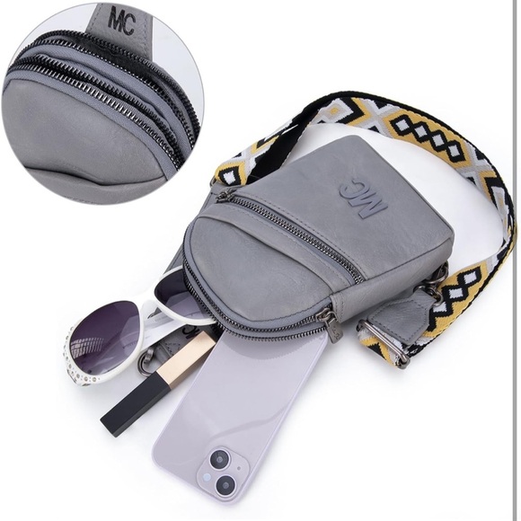 Grey sling bag with guitar strap - Picture 3 of 7